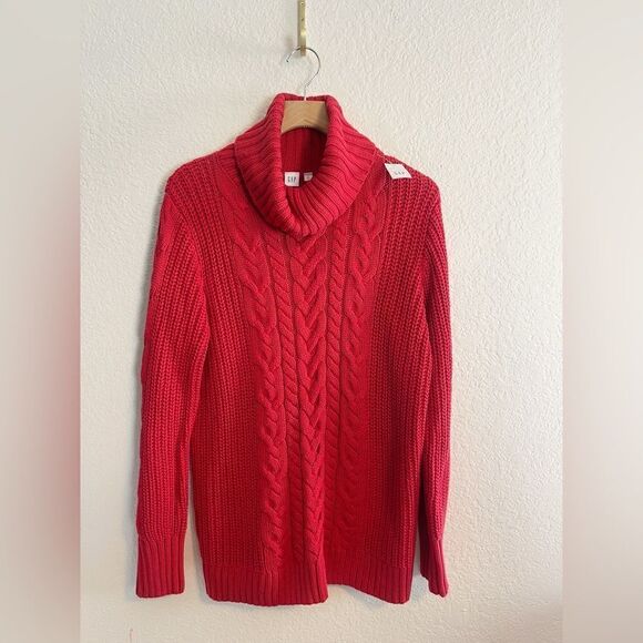 GAP Heavy Cable Knit Cowl Neck Sweater- NWT Size L - Picture 2 of 9